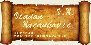 Vladan Macanković vizit kartica